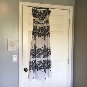 Black and white maxi dress.